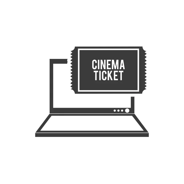 Icono de la tecnología en línea cine — Vector de stock