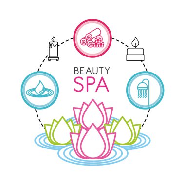 Güzellik spa düz Icons set