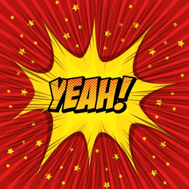 karikatür komik metin pop sanat patlama