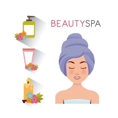 Güzellik spa düz Icons set