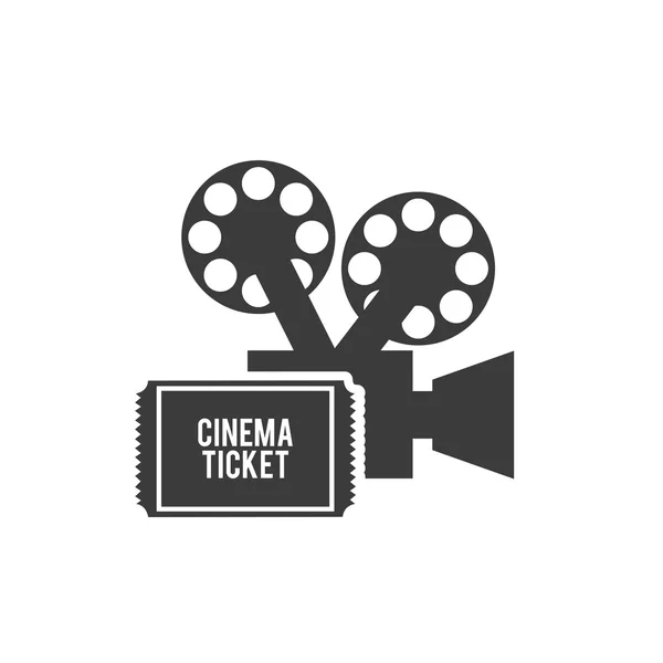 Cinematographic camera with cinema icon — Stock Vector