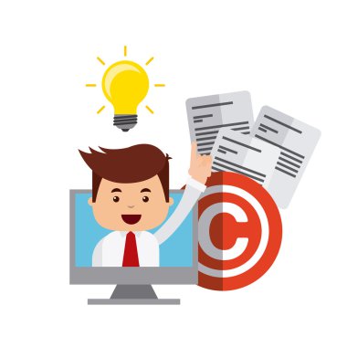 telif hakkı kavramı ile işadamı avatar
