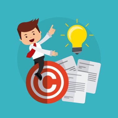 telif hakkı düz Icons set