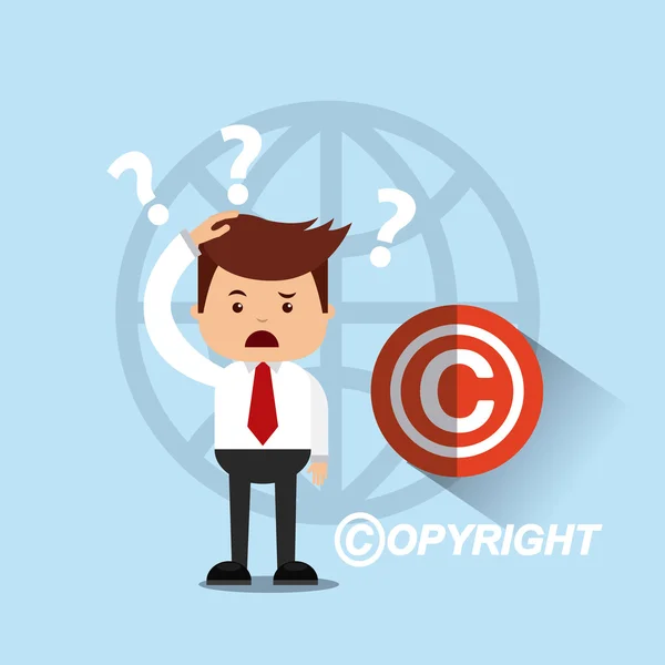 Zakenman avatar met copyright concept — Stockvector