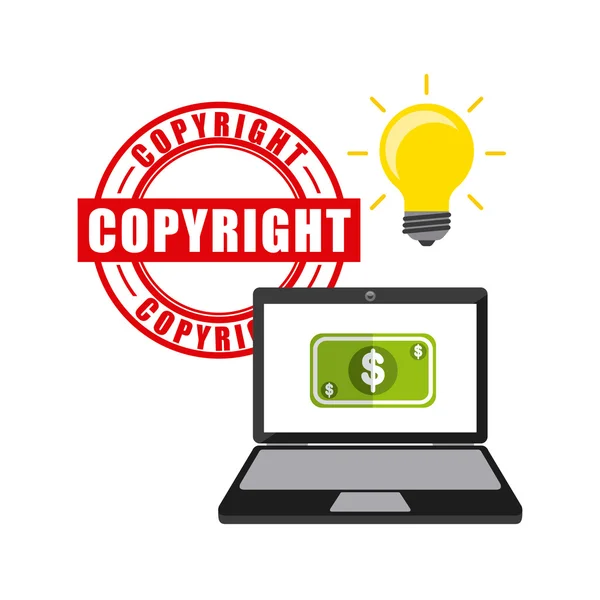 Ikony biznes pojęcie praw autorskich — Wektor stockowy