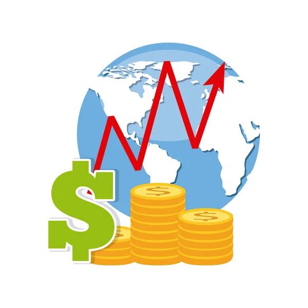 Ícones da bolsa de valores internacional — Vetor de Stock