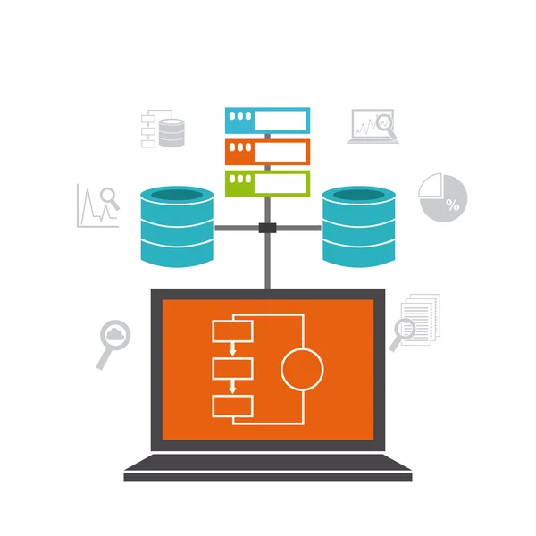 Icônes de gestion Big Data — Image vectorielle