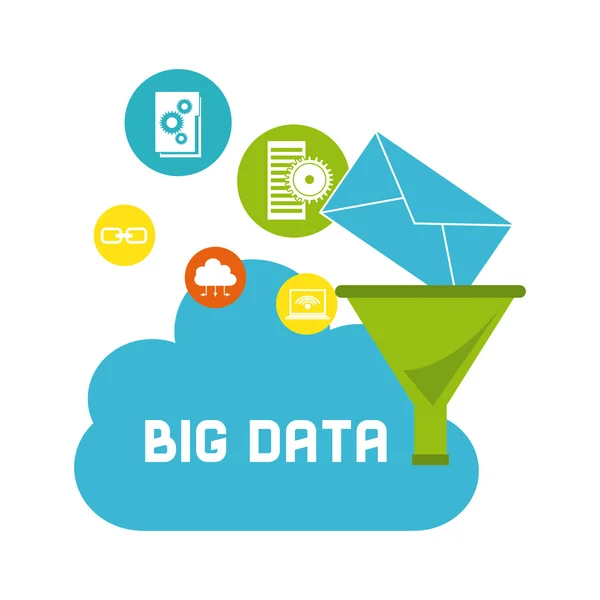 Iconos de gestión de Big data — Archivo Imágenes Vectoriales