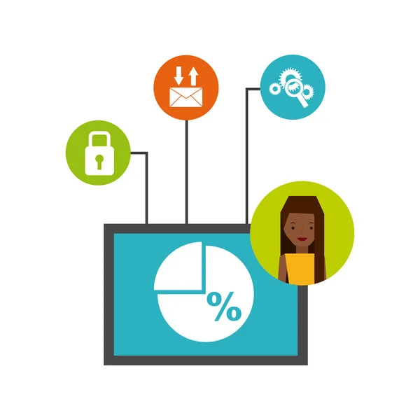 Symbole für Big Data Management — Stockvektor