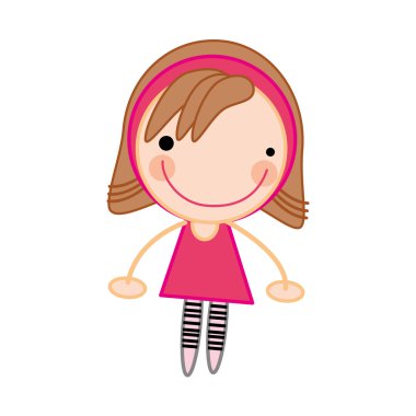 Kız gülümseyen çizgi film