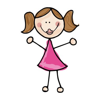 Kız gülümseyen çizgi film