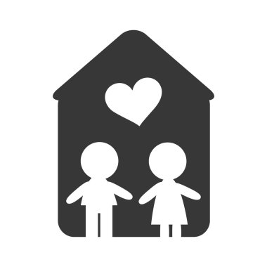 Çift şeklin içine ile ev