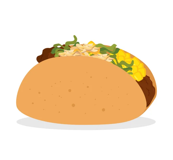 Cartoon taco matdesign isolerade i Mexiko — Stock vektor