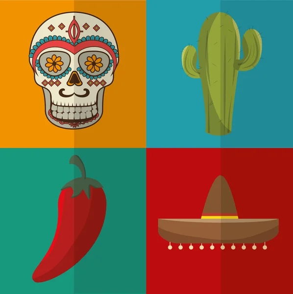 Icono cactus diseño mexicano — Archivo Imágenes Vectoriales