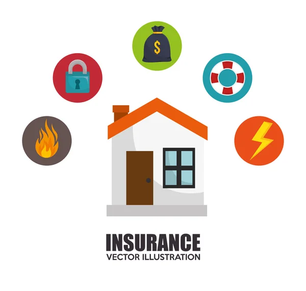 Návrh pojistné ochrany domu — Stockový vektor