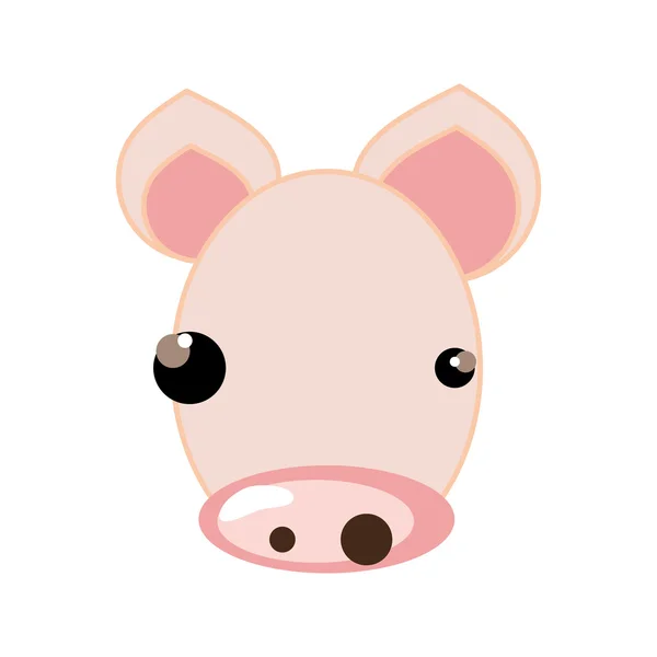 Cerdo animal de dibujos animados — Vector de stock
