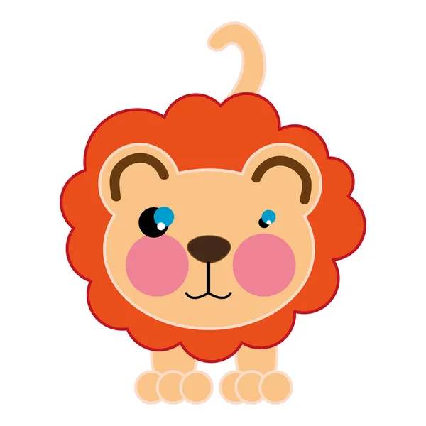 Lion animal dessin animé — Image vectorielle