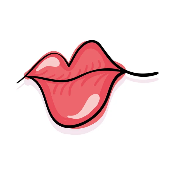 Pink lips mouth — Stock Vector