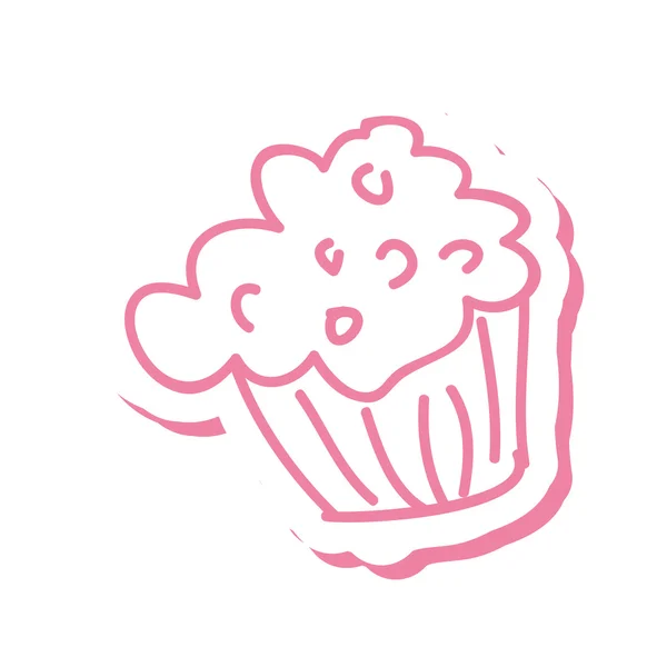 Dessert muffin rose — Image vectorielle