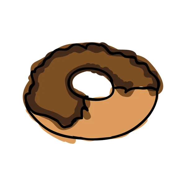 Chocolate sweet donut — Stock Vector