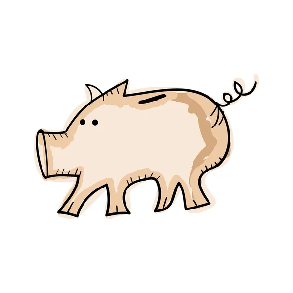 Boîte à monnaie cochon — Image vectorielle