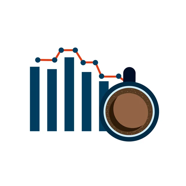 Barer statistik med business-ikonen — Stock vektor