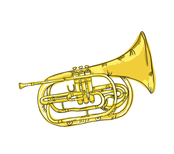 Musikinstrument med trumpet — Stock vektor