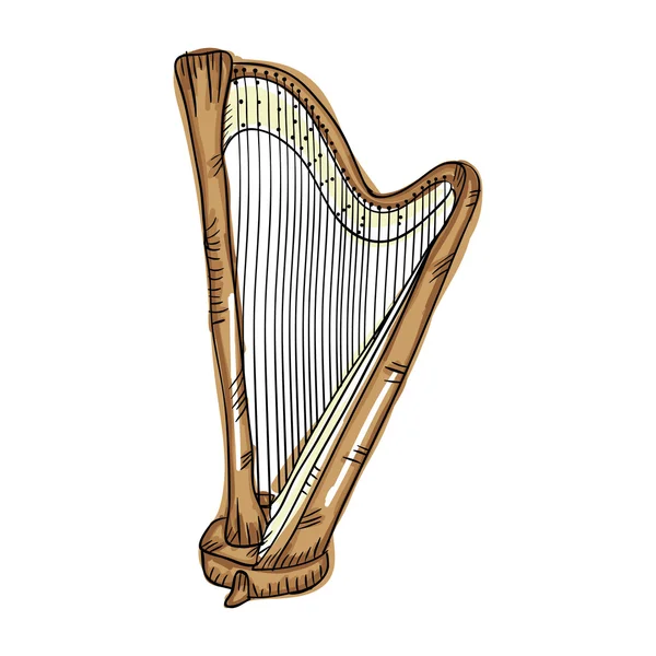 Harpe instrument de musique — Image vectorielle