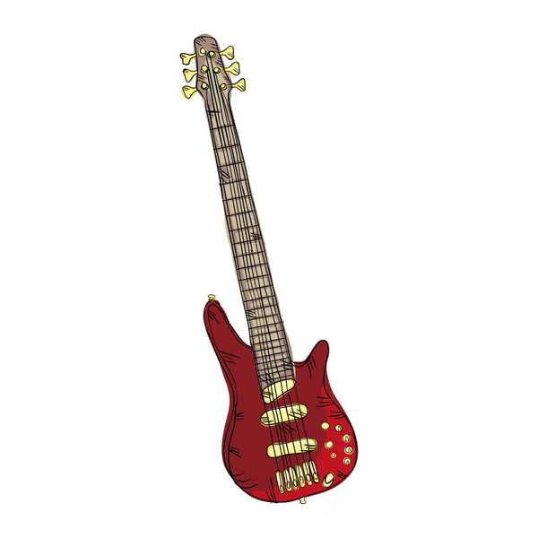 Guitarra eléctrica instrumento musical — Vector de stock