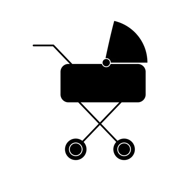Baby carriage silhouette — Stock Vector