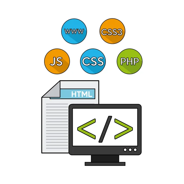 Software programmeer taal pictogrammen — Stockvector