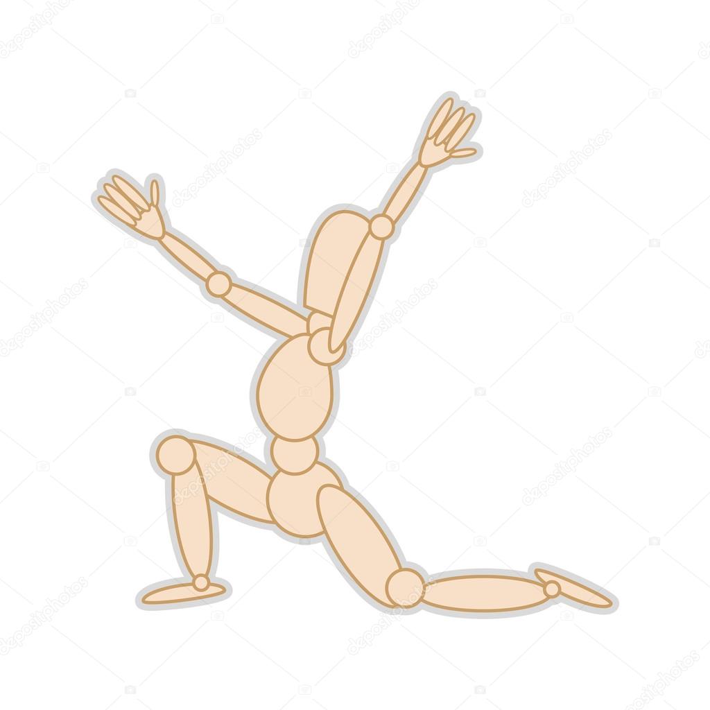 wooden mannequin movement pose
