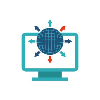 bilgisayar masaüstü monitörü seo simgesiyle