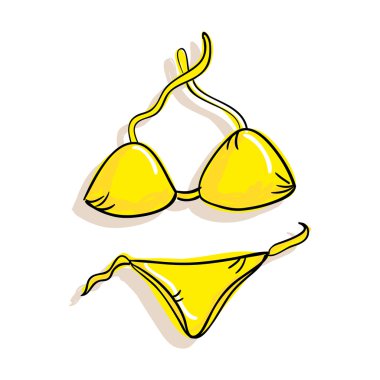 Kadın sarı mayo bikini
