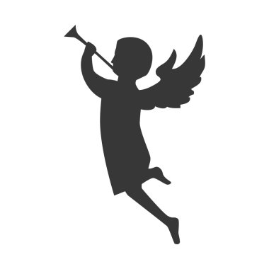 bir trompet çalmaya melek