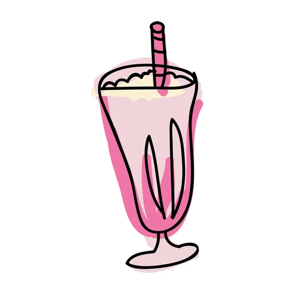 Aardbei milkshake drankje — Stockvector