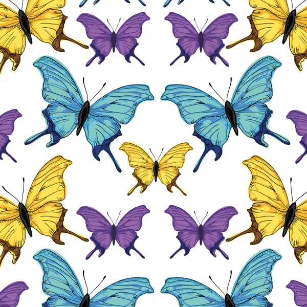 Färgglada fjärilar bakgrund — Stock vektor