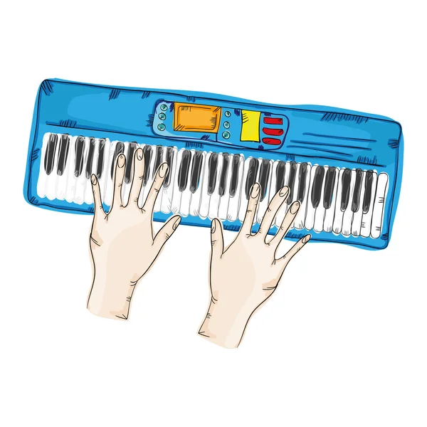 Τα χέρια παίζοντας πιάνο — Διανυσματικό Αρχείο