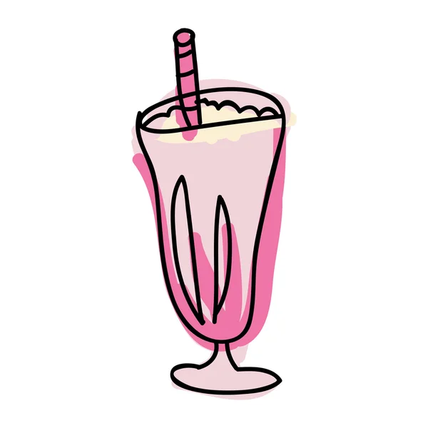 Aardbei milkshake drankje — Stockvector