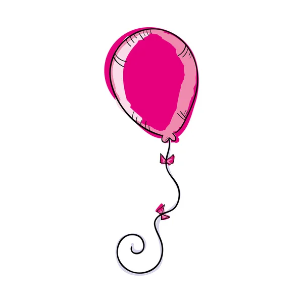 Decoración fiesta globo rosa — Vector de stock