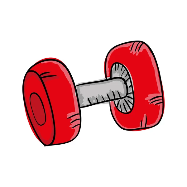 Haltère poids équipement de gymnastique — Image vectorielle