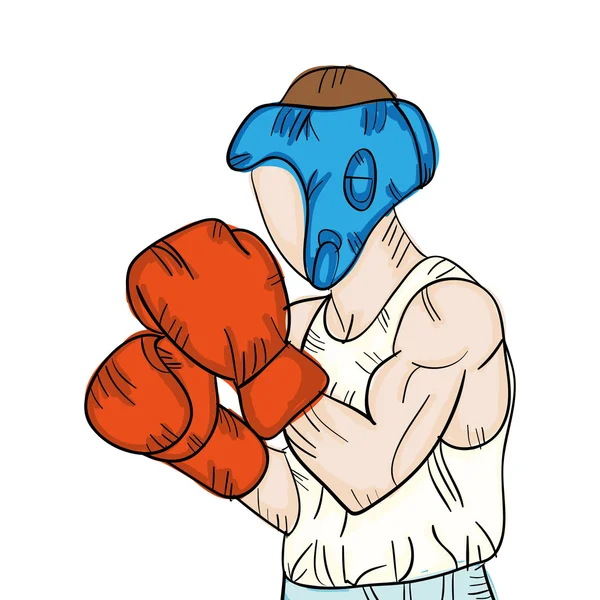 Boxer man training — Stock Vector