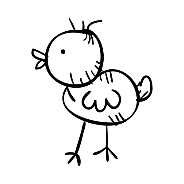 Pollito animal diseño dibujado — Vector de stock