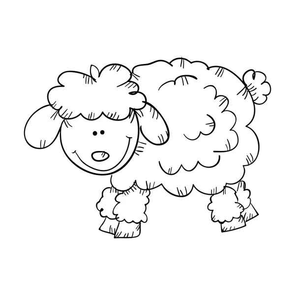 Sheep állat húzott design — Stock Vector