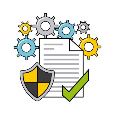 Online Güvenlik düz çizgi simgeler