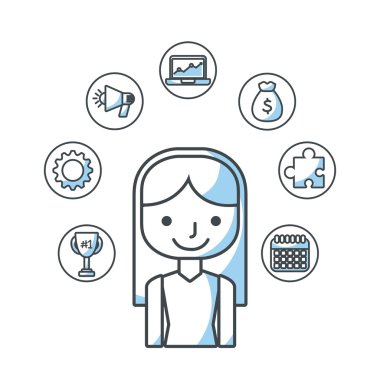 insan kaynakları düz çizgi simgeler