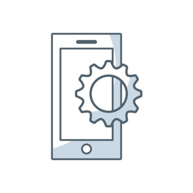 Smartphone teknoloji ile iş simgesi