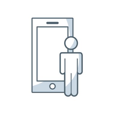 Smartphone teknoloji ile iş simgesi