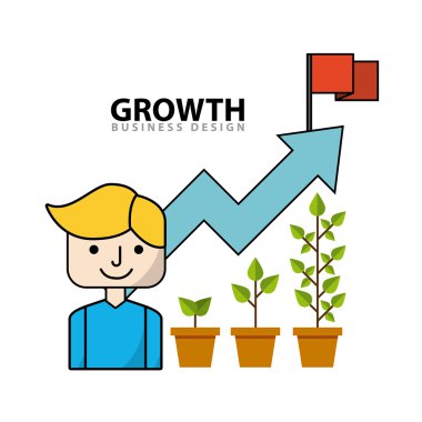 iş büyüme düz çizgi ikonları/simgeleri