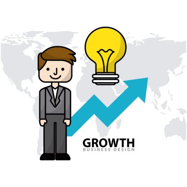 iş büyüme düz çizgi ikonları/simgeleri
